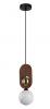 PALTA Sandblasted Opal Diffuser/Brass & Red Wood Highights